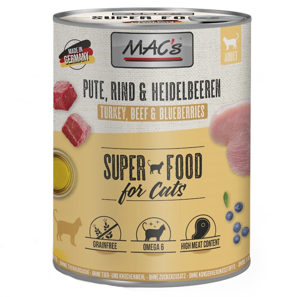 MAC´s Cat 6 x 800 g - Pute & Heidelbeeren