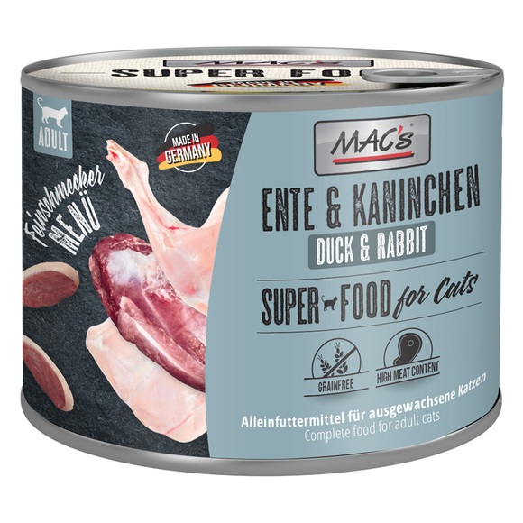 Sparpaket MAC´s Cat Feinschmecker 12 x 100 g - Ente & Kaninchen