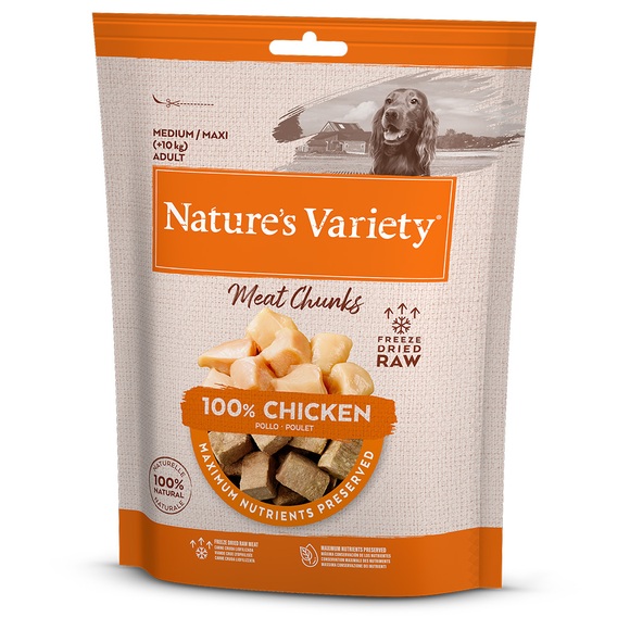 Nature's Variety Gefriergetrocknete Chunks für Hunde - Sparpaket: Huhn (2 x 50 g)