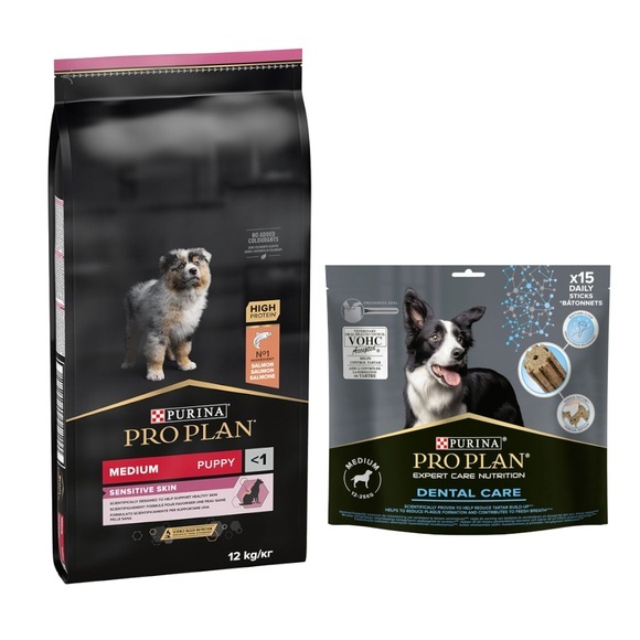 PRO PLAN Medium Puppy Sensitive Skin OPTIDERMA - Sparpaket: 2 x 12 kg