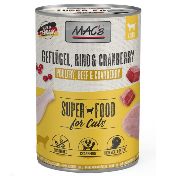 MAC´s Cat 6 x 400 g - Geflügel & Cranberry