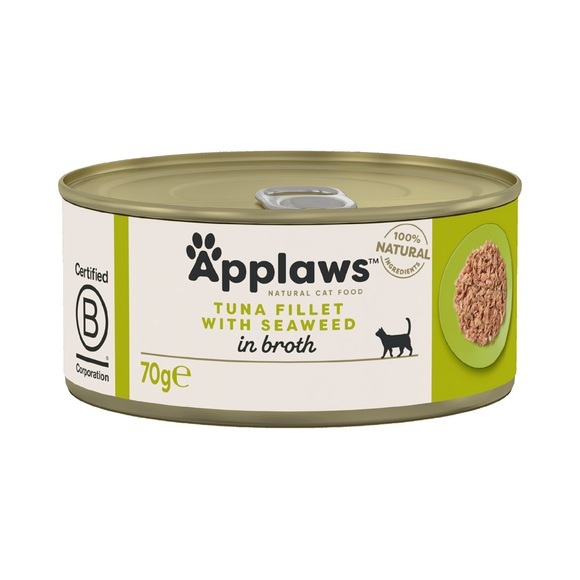 Applaws Katzenfutter Sparpaket 24 x 70 g - Thunfischfilet & Seetang (in Brühe)