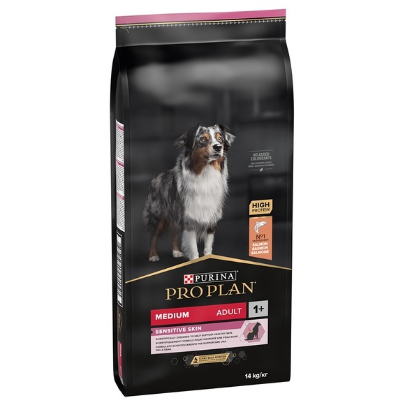 Sparpaket: 2 x Großgebinde Pro Plan Hundefutter - Medium Adult Sensitive Skin OPTIDERMA (2 x 14 kg)