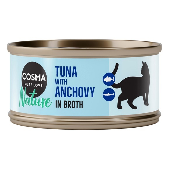Cosma Nature 6 x 70 g - Thunfisch mit ganzen Sardellen