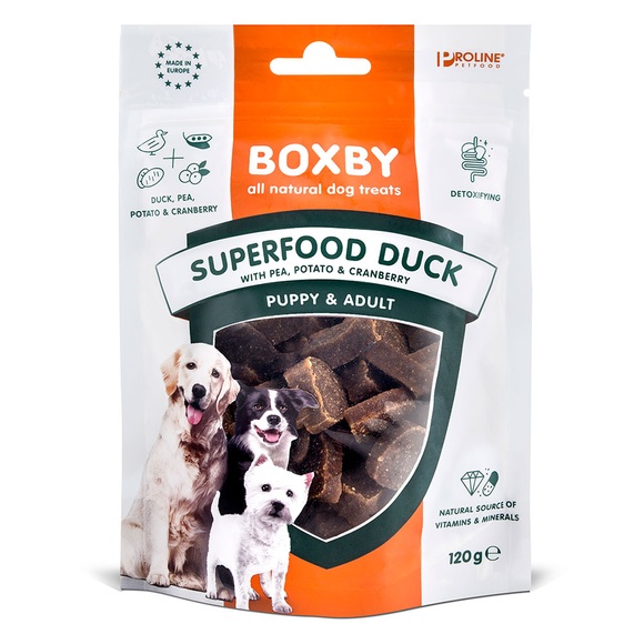 Boxby Hundesnacks Superfood mit Ente, Erbse und Cranberry - 120 g