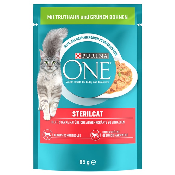 Purina ONE Sterilised 6 x 85 g - mit Truthahn & grünen Bohnen