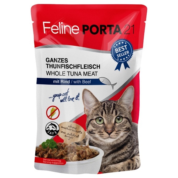 Feline Porta 21 Frischebeutel 6 x 100 g - Thunfisch mit Rind
