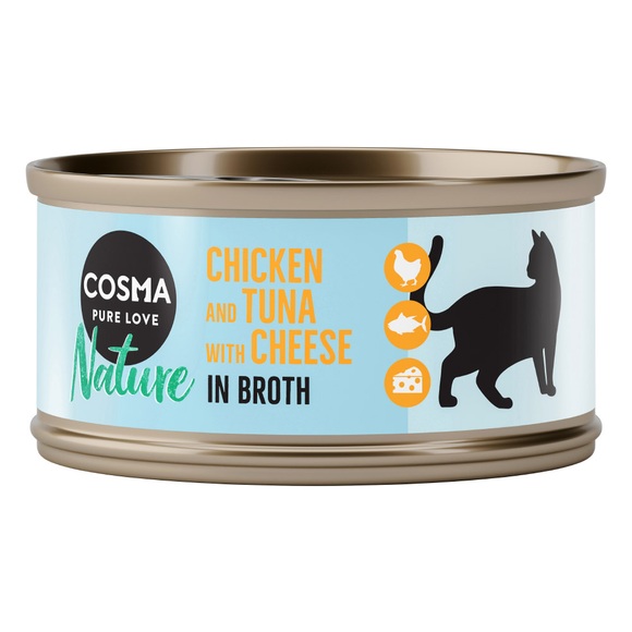 Cosma Nature 6 x 70 g - Hühnchen & Thunfisch mit Käse