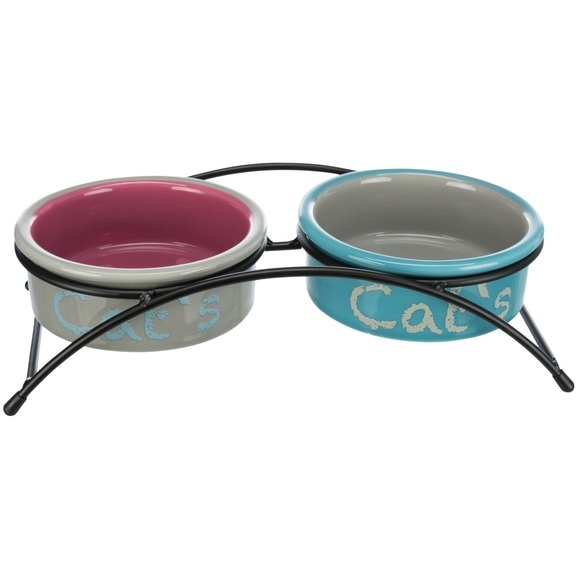 Trixie Keramik-Napf-Set Eat on Feet - 2 x 300 ml / Ø 12 cm