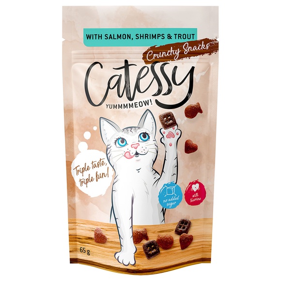 Catessy Knuspersnacks 65 g - mit Lachs, Shrimps & Forelle