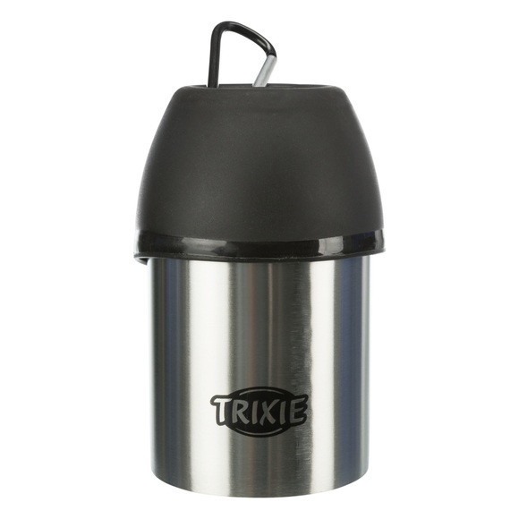 Trixie Edelstahl-Flasche mit Trinknapf - 300 ml, Ø 8,5 cm