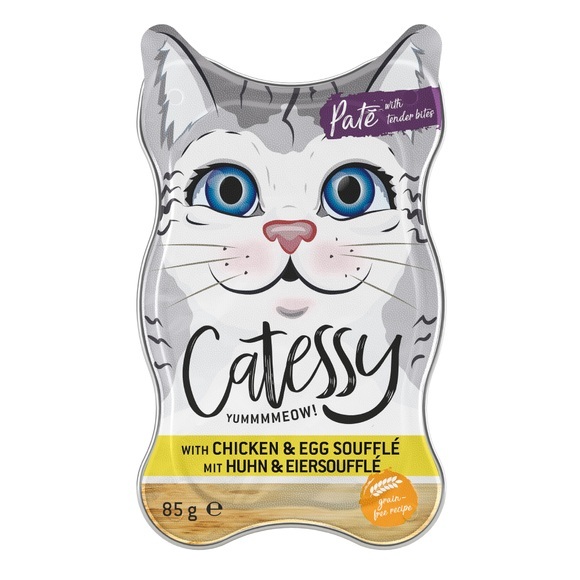 Catessy Schälchen Soufflé mit Huhn in Eiersoufflé - 18 x 85 g