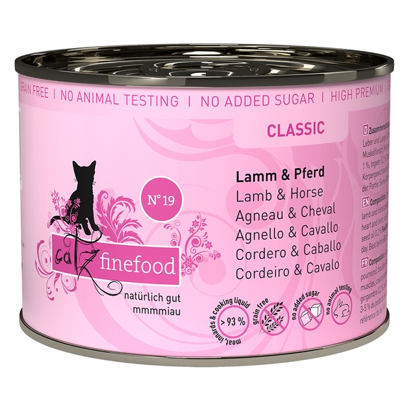 10 + 2 gratis! 12 x 200 g catz finefood - Lamm & Pferd