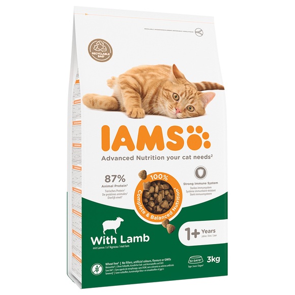 IAMS for Vitality Ausgewachsene Katzen mit Lamm - 3 kg
