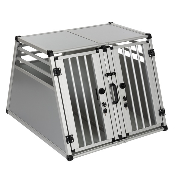 Autohundebox AluRide Doppelbox - Grösse L: B 80 x T 92 x H 65 cm