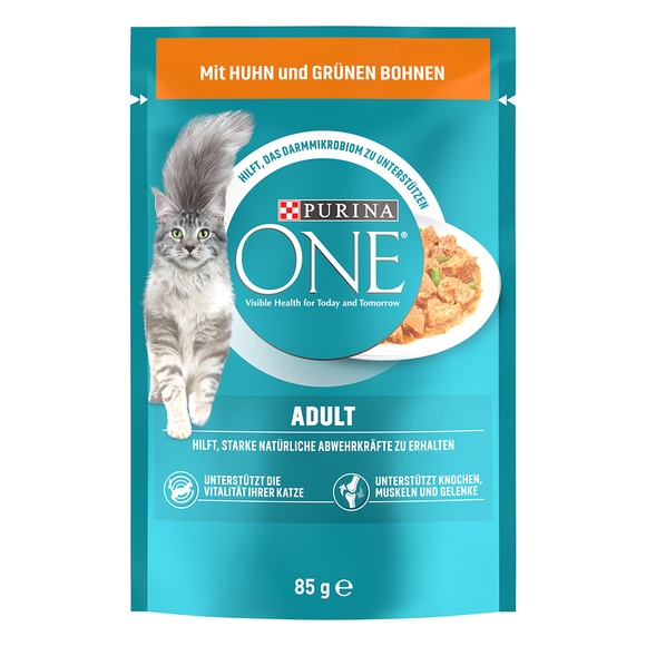 Purina ONE Adult 6 x 85 g - mit Huhn & grünen Bohnen
