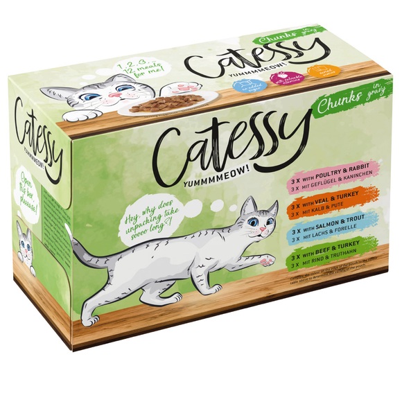 Mixpack Catessy Häppchen in Sauce - 12 x 100 g mit 4 verschiedenen Sorten