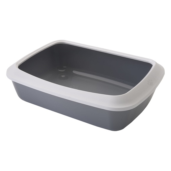Savic Katzentoilette Iriz mit Rand - 50 cm - hellgrau / weiß
