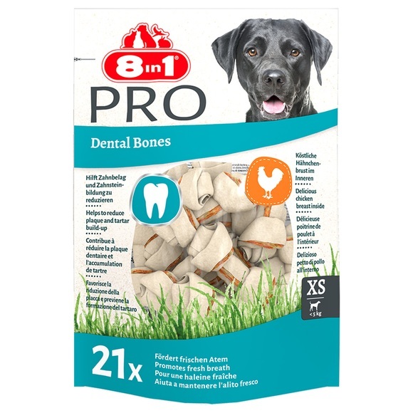 8in1 Delights Pro Dental Kauknochen Huhn - XS, 21 Stück (252 g)