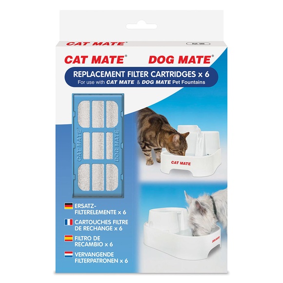 Cat Mate Haustierquelle, 2 Liter - Ersatzfilter (6 Stück)