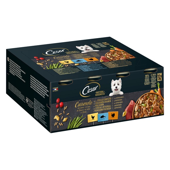 20 + 4 gratis! Cesar Natural Goodness Multipack 24 x 400 g - Mix II: Casserole 3 Sorten