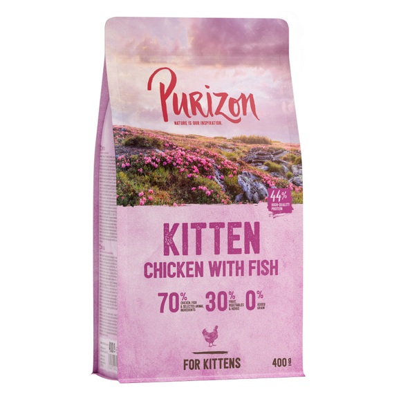 Probierset Kitten: Purizon 400 g & Cosma Nature 6 x 70 g - Set 1: mit Hühnchen