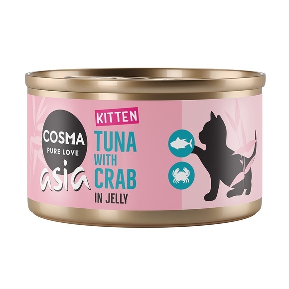 Sparpaket Cosma Asia Kitten in Jelly 12 x 85 g - Thunfisch mit Krebsfleisch