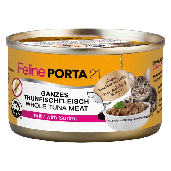 Feline Porta 21 Katzenfutter 6 x 90 g - Thunfisch mit Surimi