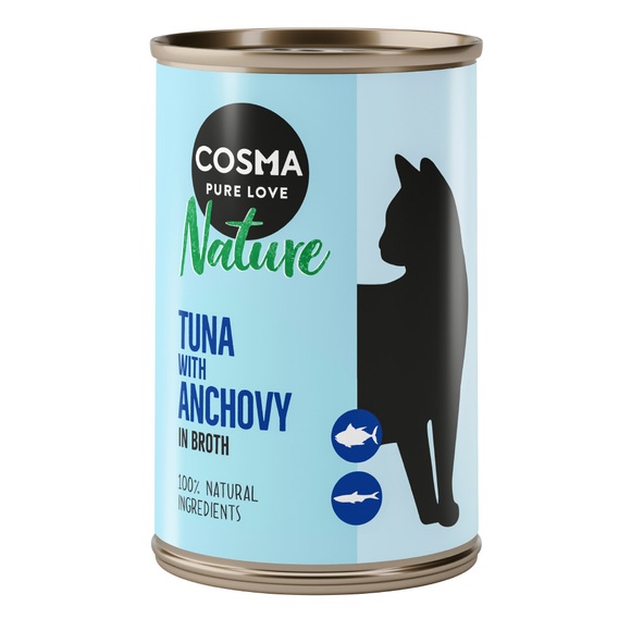 Cosma Nature 6 x 140 g - Thunfisch mit ganzen Sardellen