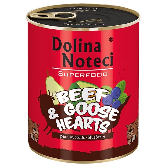 Dolina Noteci Superfood, 12 x 800 g - Herzen von Rind und Gans