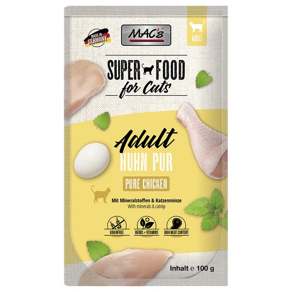 MAC´s Cat Pouch 12 x 100 g - Hühnchen Pur