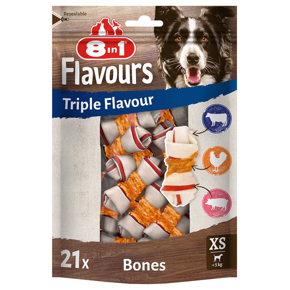 8in1 Triple Flavour Bones - XS, 294 g