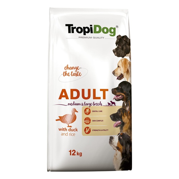Tropidog Premium Adult Medium & Large Ente & Reis - Sparpaket: 2 x 12 kg