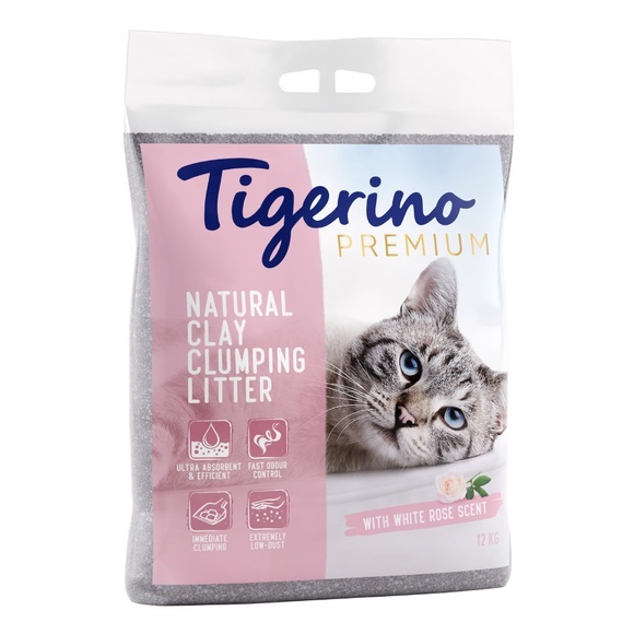 Sparpaket: 2 x 12 kg Tigerino Canada Katzenstreu - Weiße Rosenduft