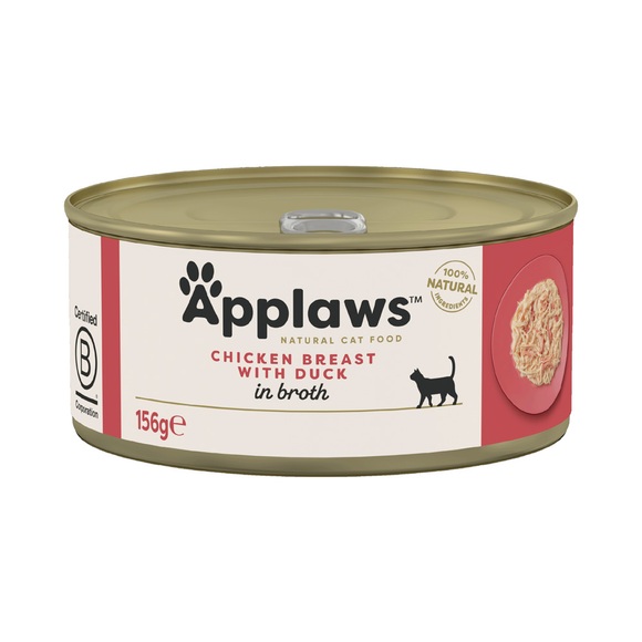 Applaws Katzenfutter in Brühe 6 x 156 g - Hühnchenbrust & Ente