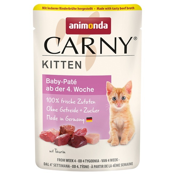 Sparpaket animonda Carny Kitten Pouch 24 x 85 g - Baby-Paté mit Rinderbrühe