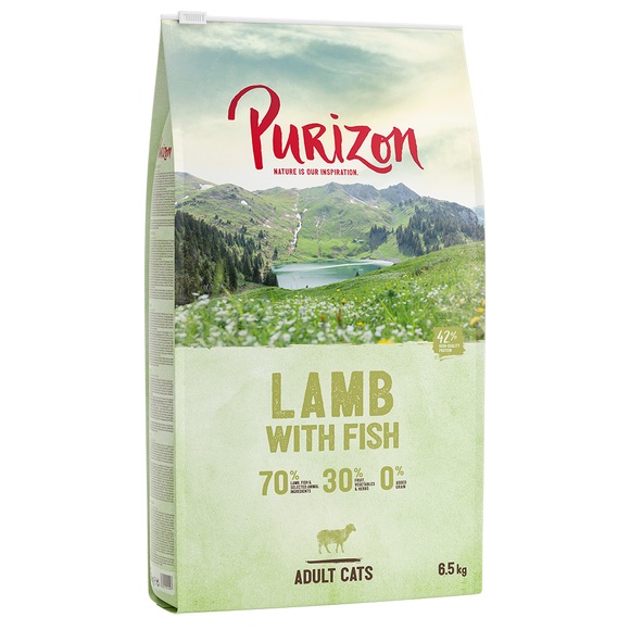 6,5 kg Purizon Katzenfutter + gratis Katzenspielzeug! - Adult Lamm & Fisch