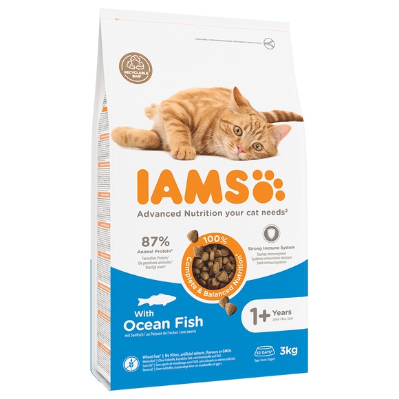 IAMS for Vitality Ausgewachsene Katzen mit Seefisch - 3 kg
