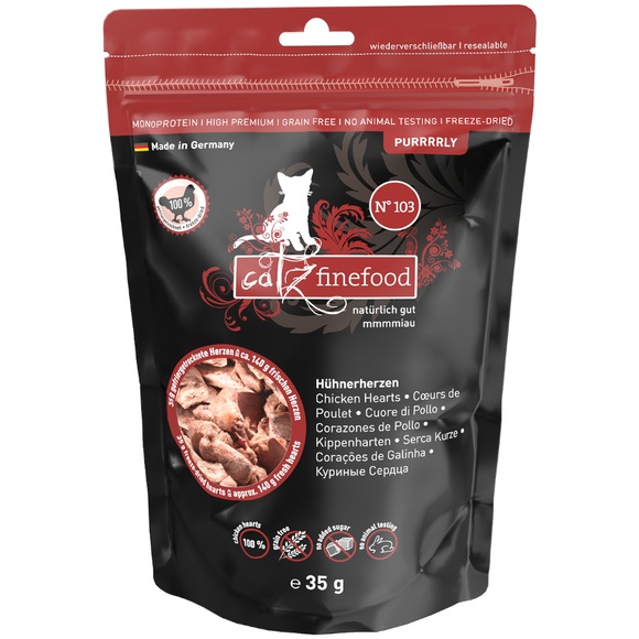 catz finefood Purrrrly - 3 x 35 g Hühnerherzen