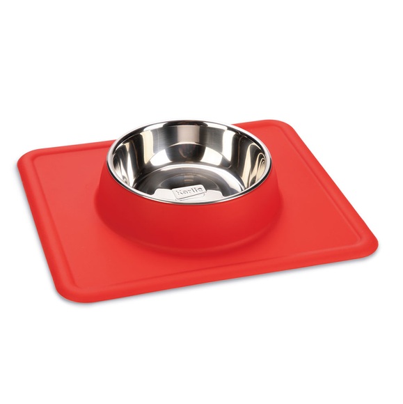 Karlie Edelstahlnapf Silikon Dex - 350 ml, Ø 14 cm Rot
