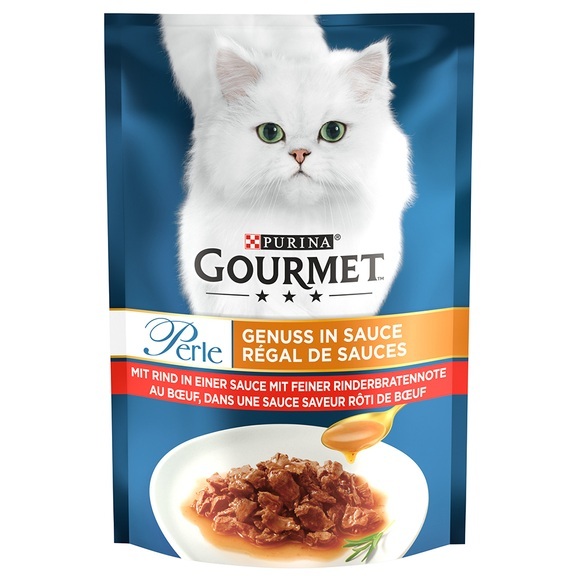 Gourmet Perle Genuss in Sauce 24 x 85 g - Rind in einer Sauce mit feiner Rinderbratennote