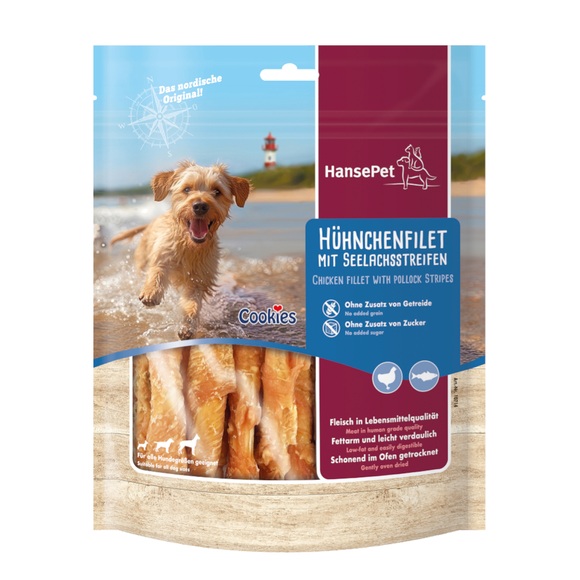 Cookies Delikatess Fischvariationen - 200 g Seelachsstreifen mit Hähnchenfilet