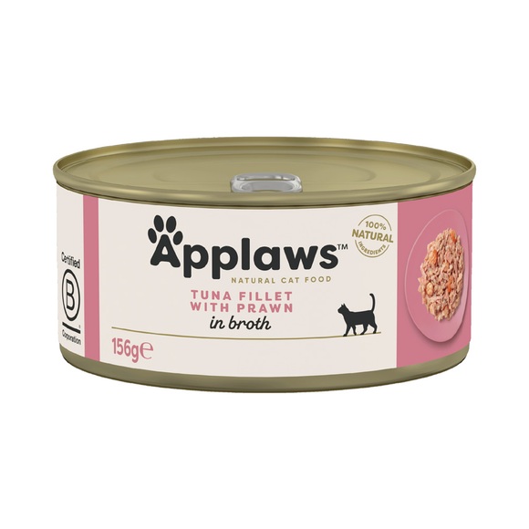 Applaws Katzenfutter Sparpaket 24 x 156 g - Thunfischfilet & Garnele