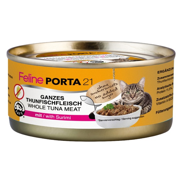 Feline Porta 21 Katzenfutter 6 x 156 g - Thunfisch mit Surimi