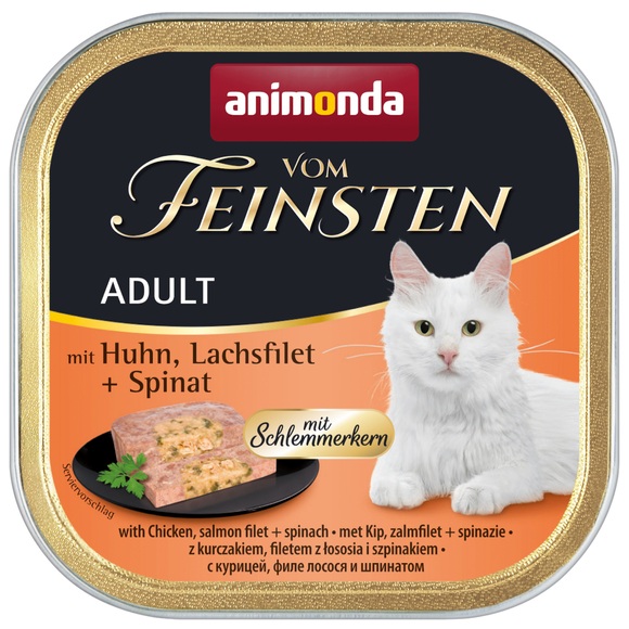 Animonda vom Feinsten Adult mit Schlemmerkern 6 x 100 g - Huhn, Lachsfilet & Spinat