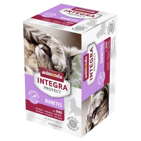 Sparpaket: 24 x 100 g Animonda Integra Protect Adult Diabetes Schale - Rind