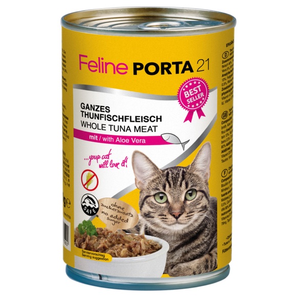 Feline Porta 21 Katzenfutter 6 x 400 g - Thunfisch mit Aloe