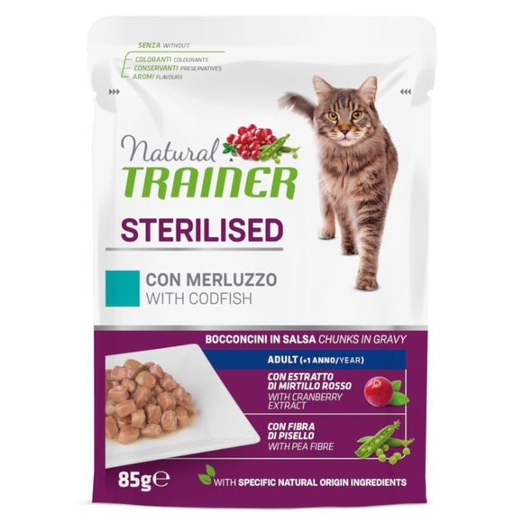 Trainer Feline Natural Sterilised Codfish 85g