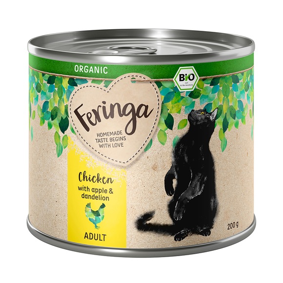 Feringa Organic Adult 24 x 200 g - Huhn mit Apfel und Löwenzahn