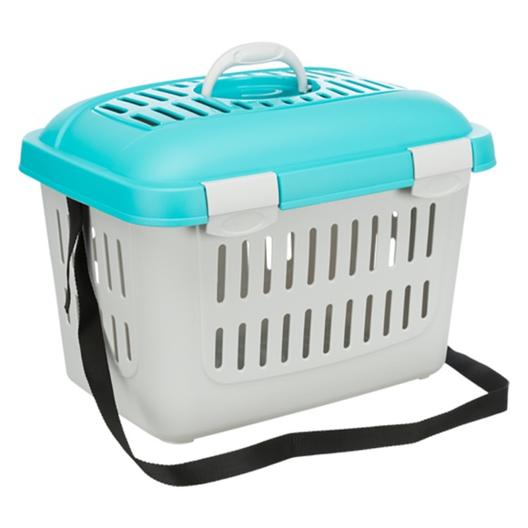 Trixie Transportbox Capri - L 44 x B 33 x H 32 cm (dunkelgrau / hellblau)